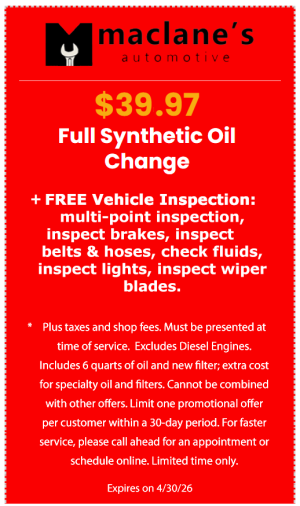 Full Synthetic Oil Change