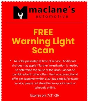 Free Warning Light Scan