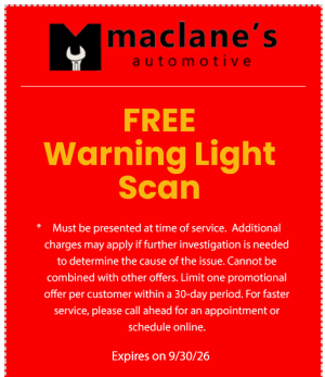 Free Warning Light Scan