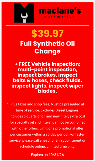 Full Synthetic Oil Change